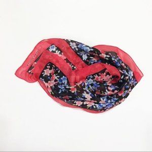 LAURA ASHLEY Floral Print 100% Silk Scarf